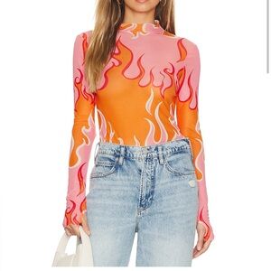 Steve Madden Flame Mesh Top (never worn)